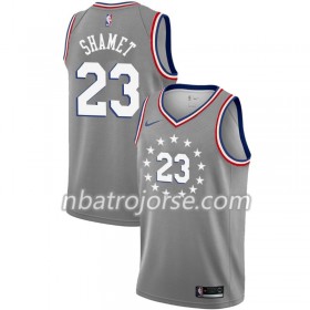 Män Philadelphia 76ers Tröja Landry Shamet 23 2018-19 Nike City Edition Grå Swingman